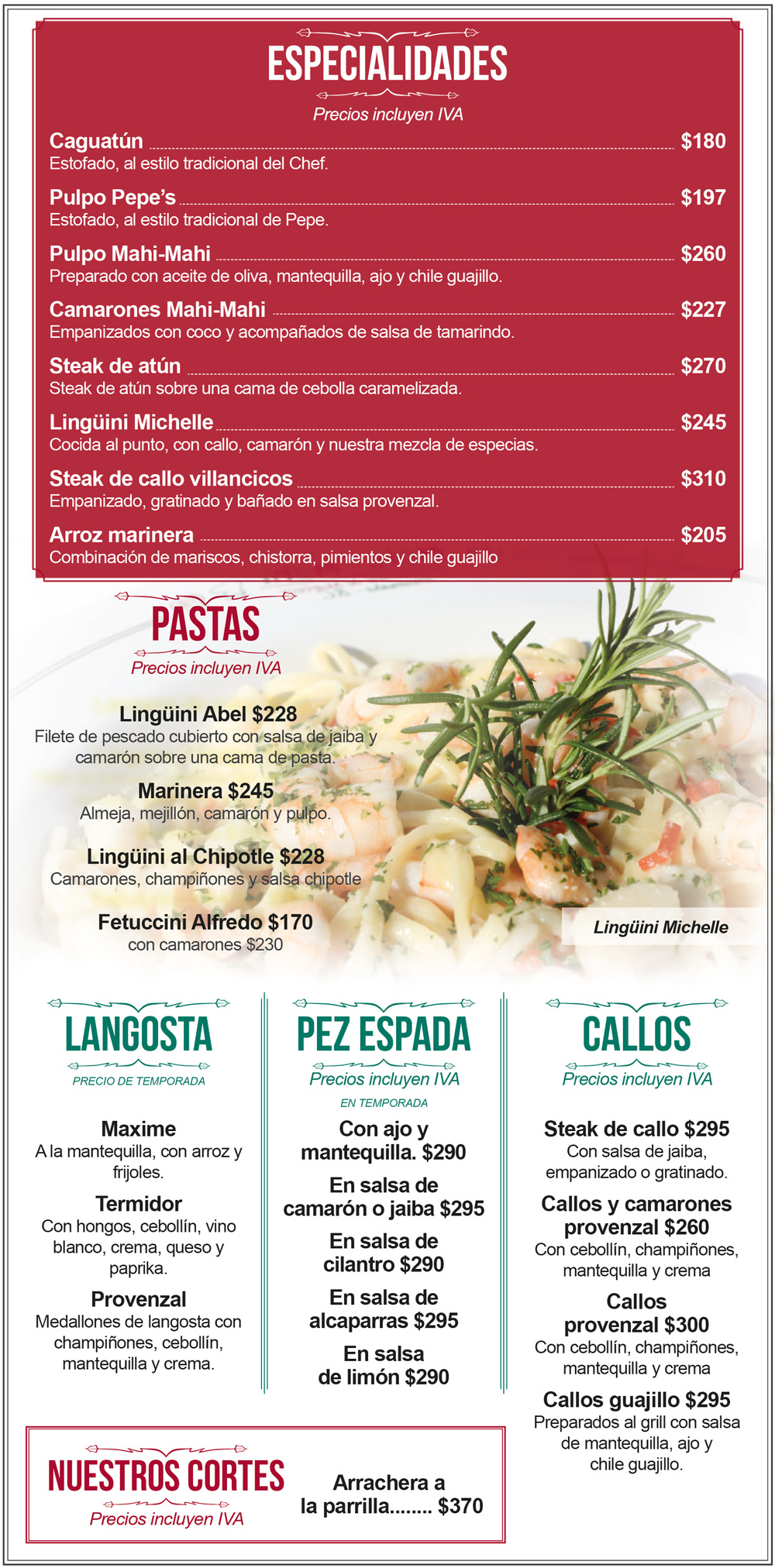 Nuestro Menú Mahi Mahi